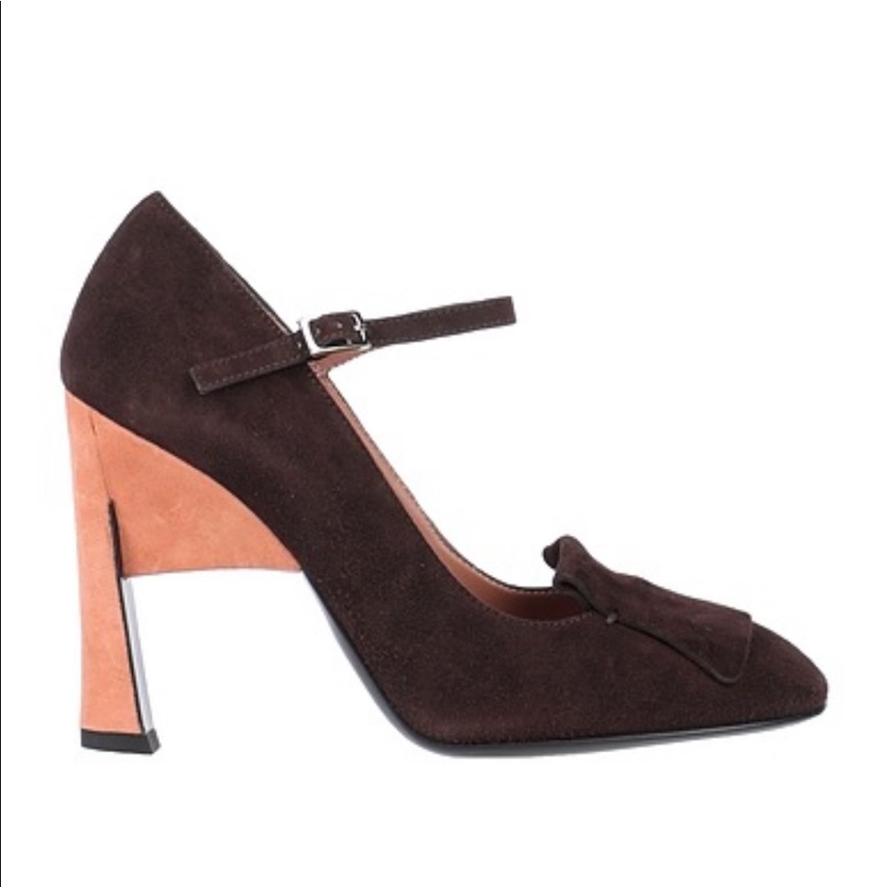 NIB MARNI Brown Suede Mary Jane Pumps